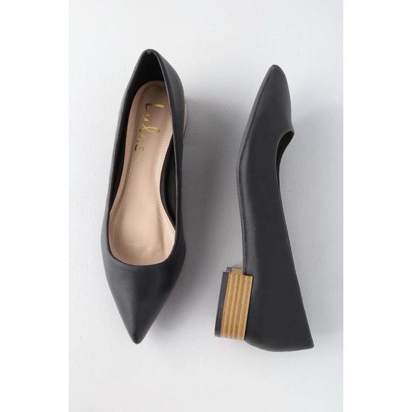 New Lulus Alessia Black Low Heels - Picture 2 of 12